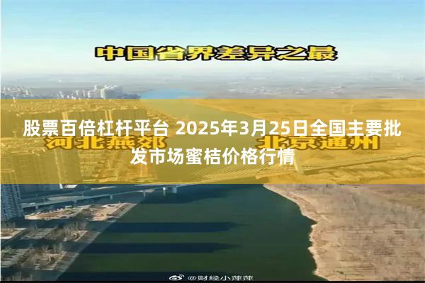 股票百倍杠杆平台 2025年3月25日全国主要批发市场蜜桔价格行情